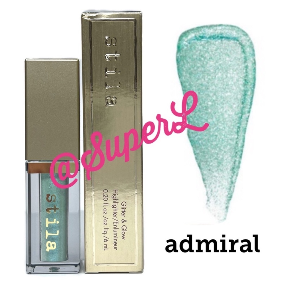 2/$15 NEW Stila Glitter & Glow Highlighter Shimmering Admiral Blue Aqua